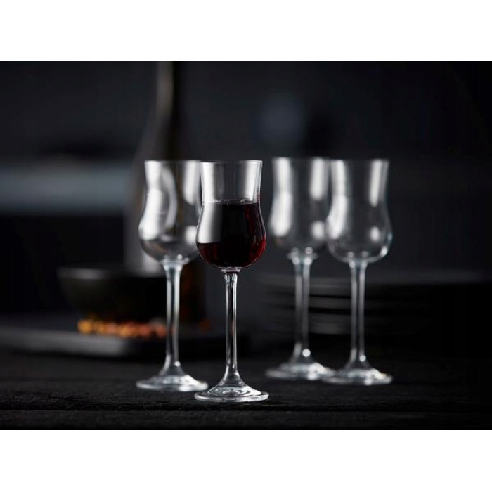Келихи для білого та червоного вина Lyngby Glas Juvel, прозорі, 90 мл, 4 шт.