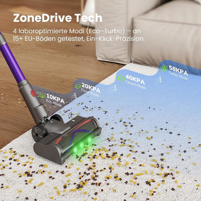 Бездротовий акумуляторний пилосос NOVAX T80 Flex: потужність 600W, 58000Pa, час роботи 75 хвилин, міні-насадка FurTornado™, гнучке з'єднання, самостійна підставка, для килима, твердих поверхонь, шерсті тварин, щітка від кліщів.