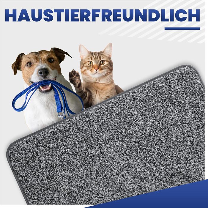 Килимок для входу Mibao SoftStep Luxus 60x90 см сірий - антиковзкий, вологопоглинаючий килимок для дому та коридору, машинне прання