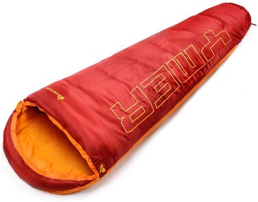 Дитячий спальний мішок Meteor Premium: літній, ультралегкий, для кемпінгу та відпочинку на природі. Підходить для дітей та підлітків. Кольори: темно-зелений/зелений, червоний/помаранчевий.