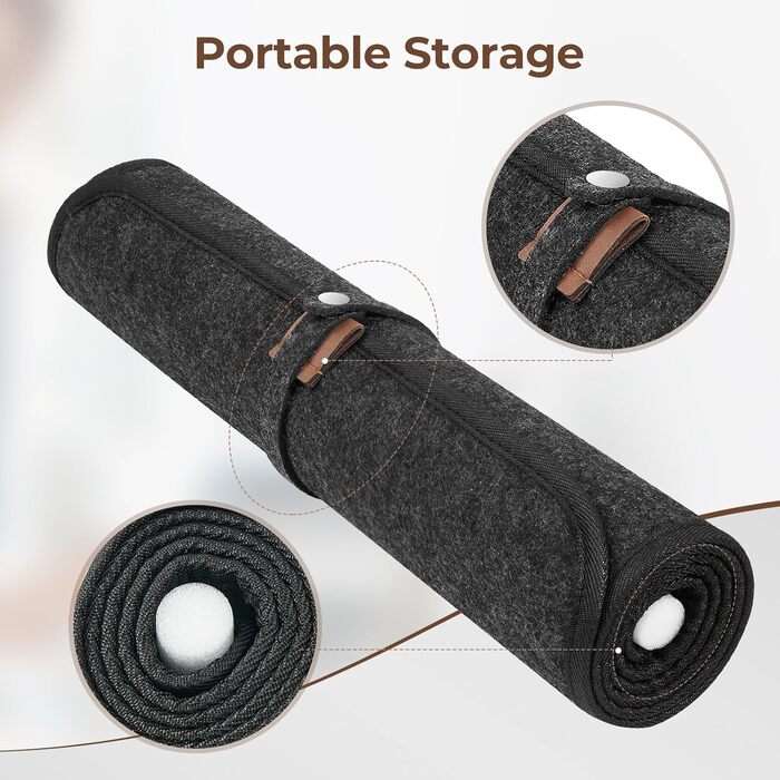 Підкладка на стіл з фетру, 100x40 см, антиковзаюча, XXL, для офісу та дому (темно-сіра)