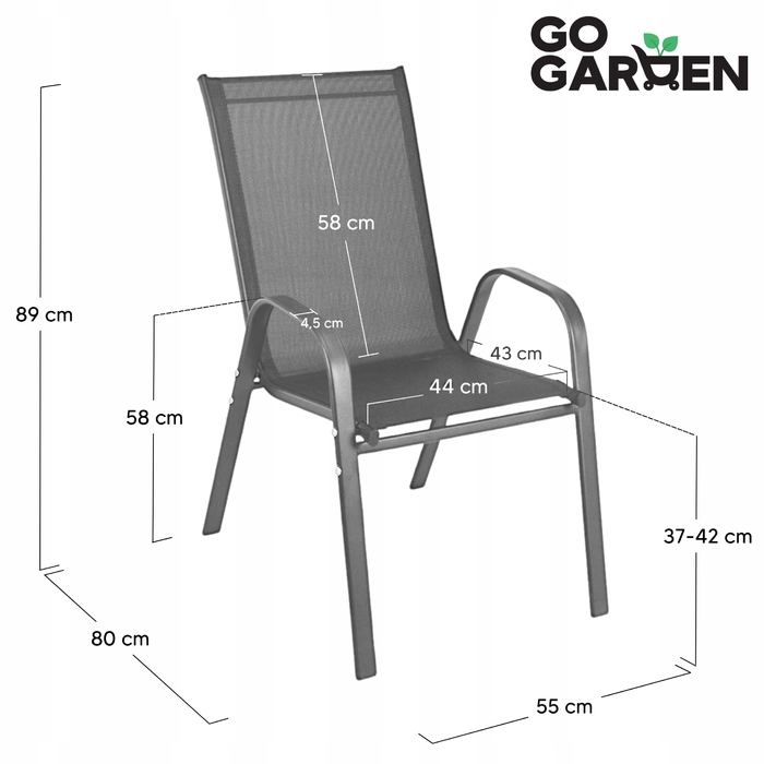 Садовий стілець GoGarden, метал, зелений