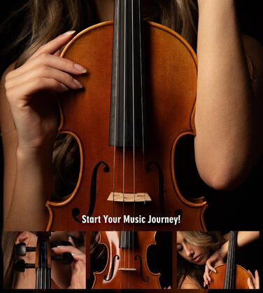 Скрипка Aileen Violin 4/4 для дорослих, скрипка для початківців, глянцевий античний дизайн