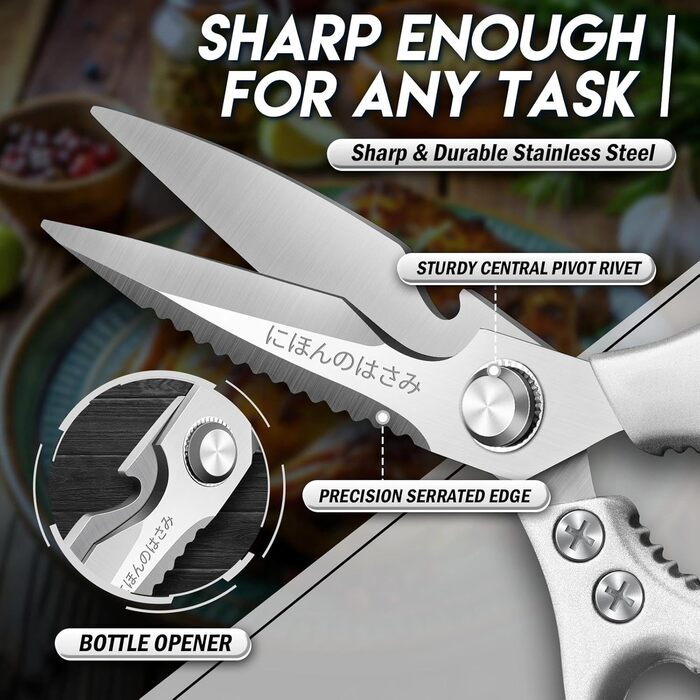 Набір кухонних ножиць DRAGON RIOT Stabile: 2 шт. (японська сталь), для м'яса, птиці, кісток. Нержавіюча сталь, гострі