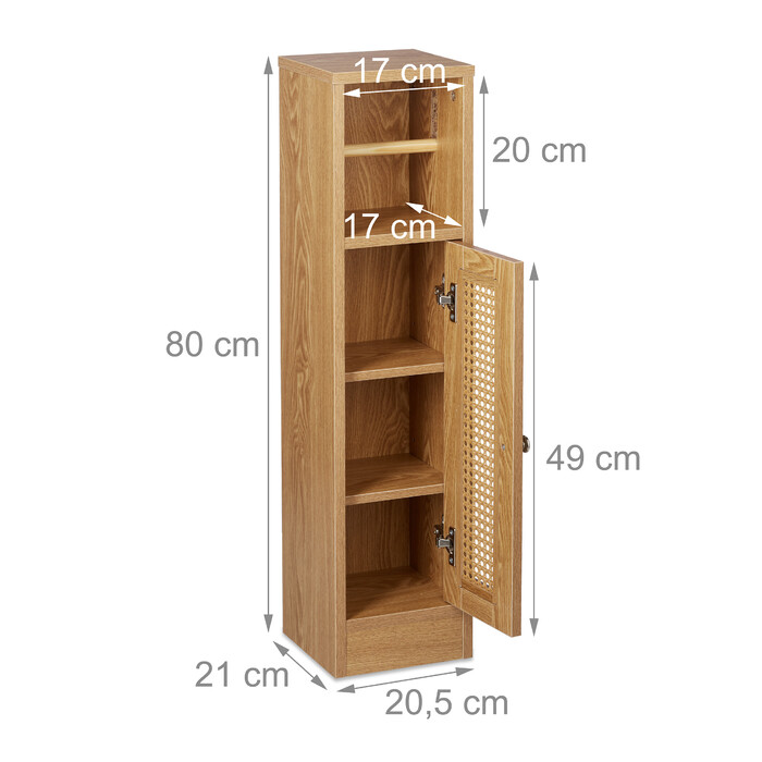 Relaxdays freestanding toilet paper holder, wood-look