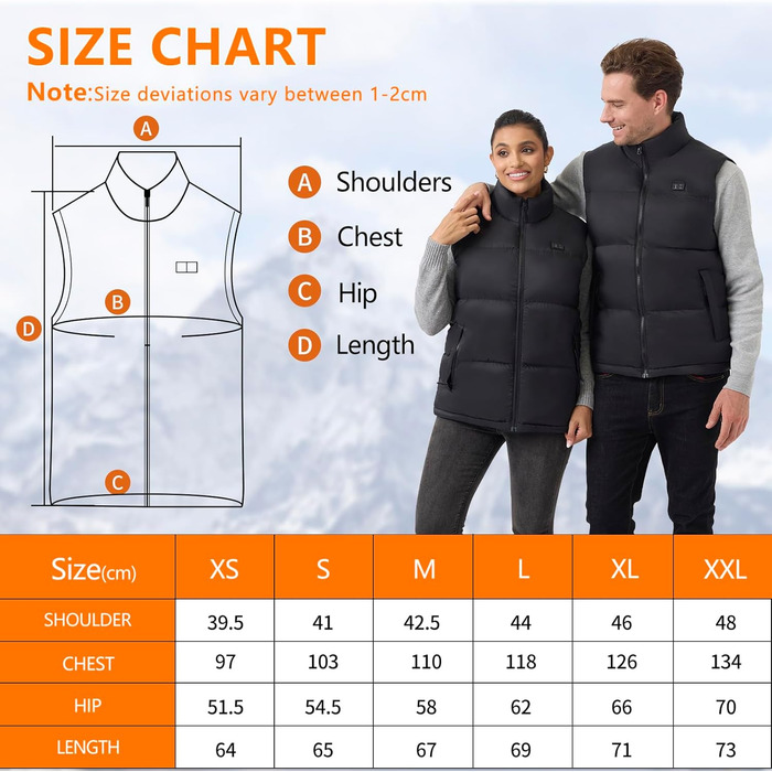 Обогрівальний жилет для чоловіків з Powerbank 7.4V 18400mAh, зимовий жилет з м'якої бавовни, 3 режими нагріву для катання на лижах, мотоциклі, полювання, риболовлі, чорний