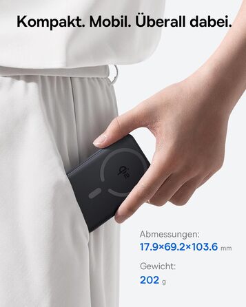 Power Bank Baseus EnerFill MagSafe 10000mAh з PD 22.5W та бездротовою зарядкою 15W (Qi2), чорний