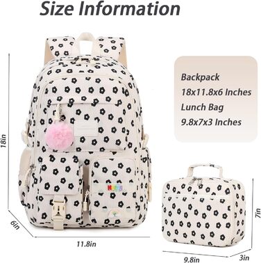 Шкільний рюкзак для дівчаток-підлітків, Cordrucksack (z-Plum-Blossom), для дітей від 8 років