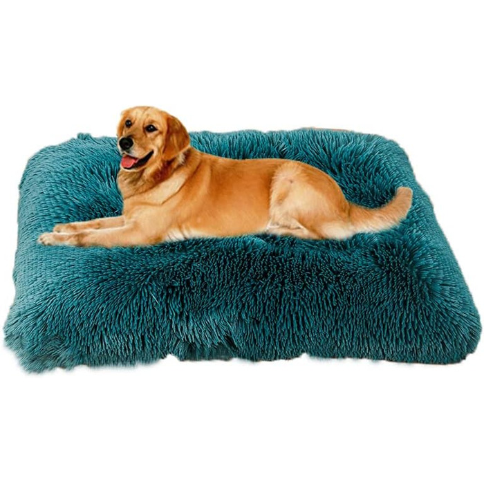 М'яке ліжко для собак SOAI, плюшеве килим для собак, корзина для собак, м'яке покриття, для середніх собак і котів (65x48 см) Бежеве