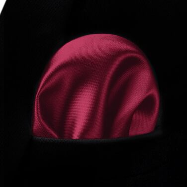 HISDERN Комплект краватки та нагрудного хустинки однотонний для весілля та свят, різні кольори, бургундський, універсальний розмір