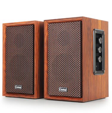 Комп'ютерні колонки 40W з дерева – потужний бас, Hi-Fi, USB/Bluetooth, DSP, для ноутбука та комп'ютера (5201-US)