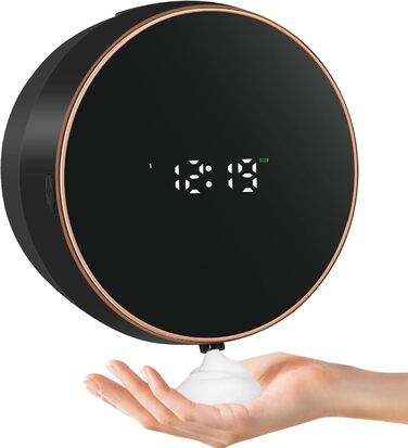 Automatic Soap Dispenser Wall Mount Foam Soap Dispenser Electric Soap Dispenser No Touch Wall Mounting Sensor Foam Soap Dispenser Plastic Kitchen Bathroom Foam Dispenser Black