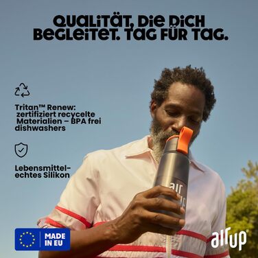Пляшка для води air up 1000 мл з аромат-подами, сіра, для школи, спорту, з трубочкою, без цукру, для дітей та дорослих