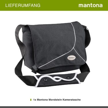 Сумка для фотоапарата Mantona Mondstein SLR чорно-біла (Messenger Bag, універсальна)