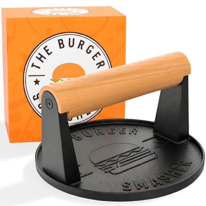 Прес для котлет Burger Smasher™ з чавуну для приготування соковитих смажених бургерів | Прес для смаження бургерів, вага для приготування м'яса