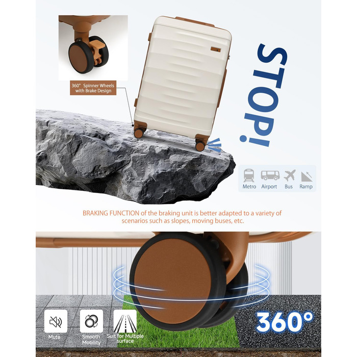 Набір валіз Sea Choice 5 в 1: ABS, Trolley, Gepäckset, велика місткість, ручна поклажа з TSA-замком, 1 сумка, 1 косметичка, колір: Matcha Grün