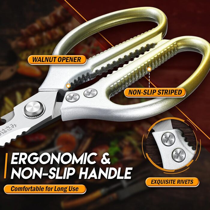 Набір кухонних ножиць DRAGON RIOT (2 шт.) - кухонні, для м'яса, для птиці, з нержавіючої сталі, японська сталь