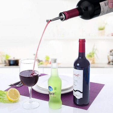 Набір з 4 винних наливників + пензлик, з нержавіючої сталі