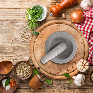 Relaxdays Granite Mortar and Pestle