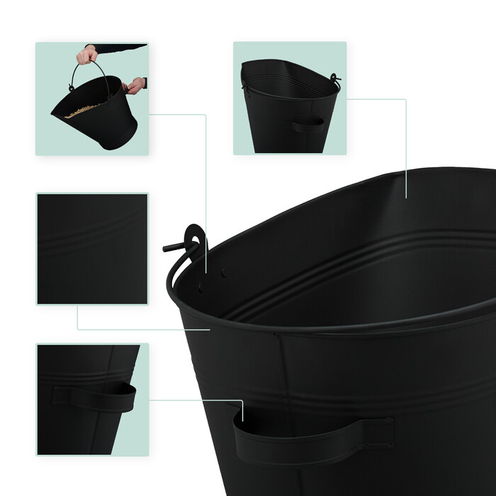 Relaxdays Ash Bucket with Shovel 11 L