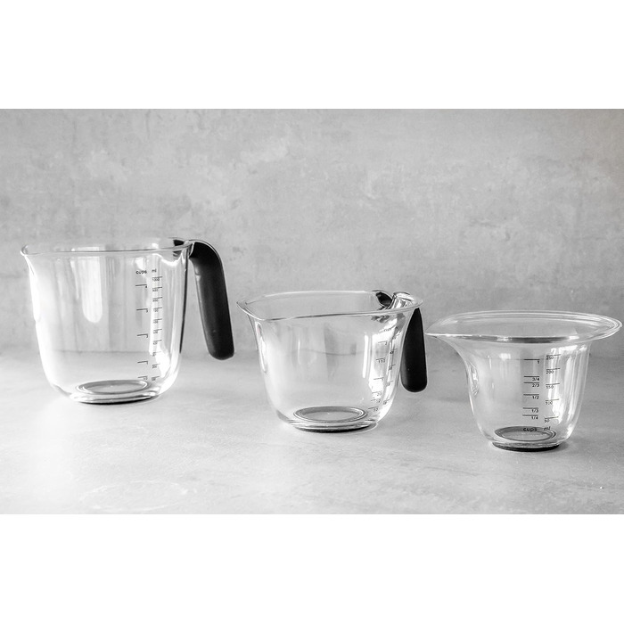 Набір мірних кухлів KitchenAid, 3 шт, чорний, 1 л, 500 мл, 250 мл, для кухні, можна мити в посудомийці
