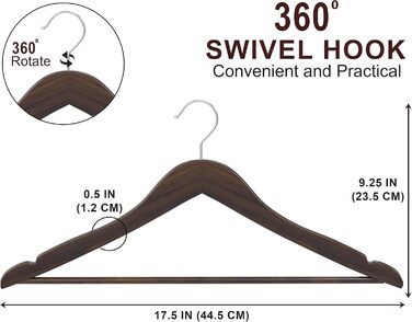 Набір вішалок для штанів та одягу Utopia Home (20 шт.) з дерев'яними поперечинами, білі