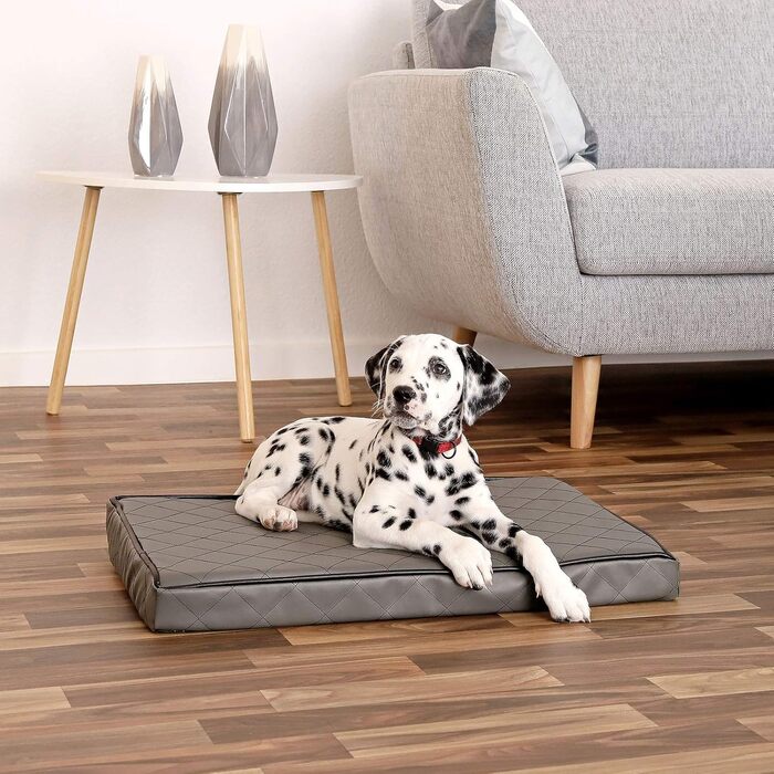 Ортопедичний килимок для собак Lionto з Memory Foam, 80x55 см, знімний чохол, антиковзаюче покриття, сірий