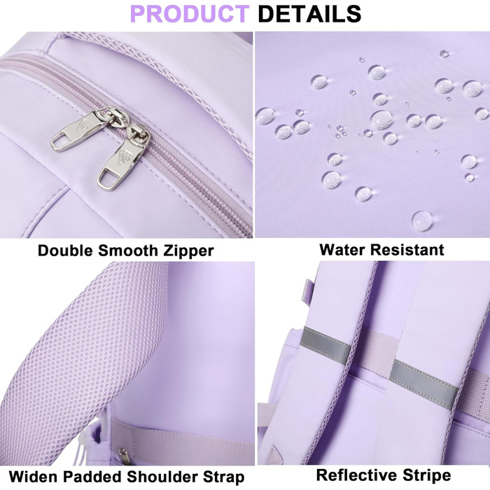 Шкільний рюкзак для підлітків, дівчаток, 3-в-1 (рюкзак, ланчбокс, пенал) Violett, 15.6