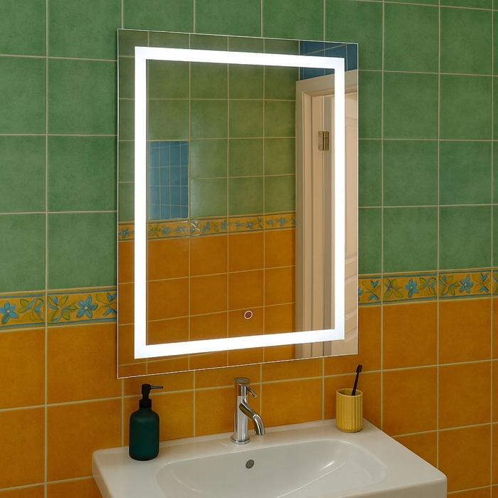 Дзеркало у ванну кімнату Luna 60 x 80 см з LED-підсвіткою та сенсорним вимикачем