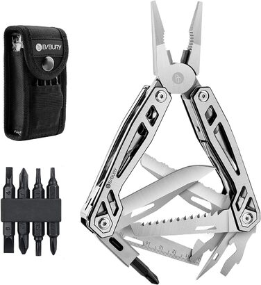 BIBURY Multitool - Titanium Multi-Tool Set with Pliers, Screwdriver, for Men & Women, Outdoor, Camping, Hunting, Fishing & Hiking