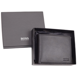Чоловічий горизонтальний гаманець Hugo Boss Asolo з натуральної шкіри, чорний, 50250331