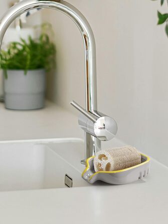 Керамічна мильниця BosilunLife з піддоном – неслизька підставка для мила, квадратна, сучасний мінімалізм для ванної, душу, кухні, умивальника (Сірий, Зелений)