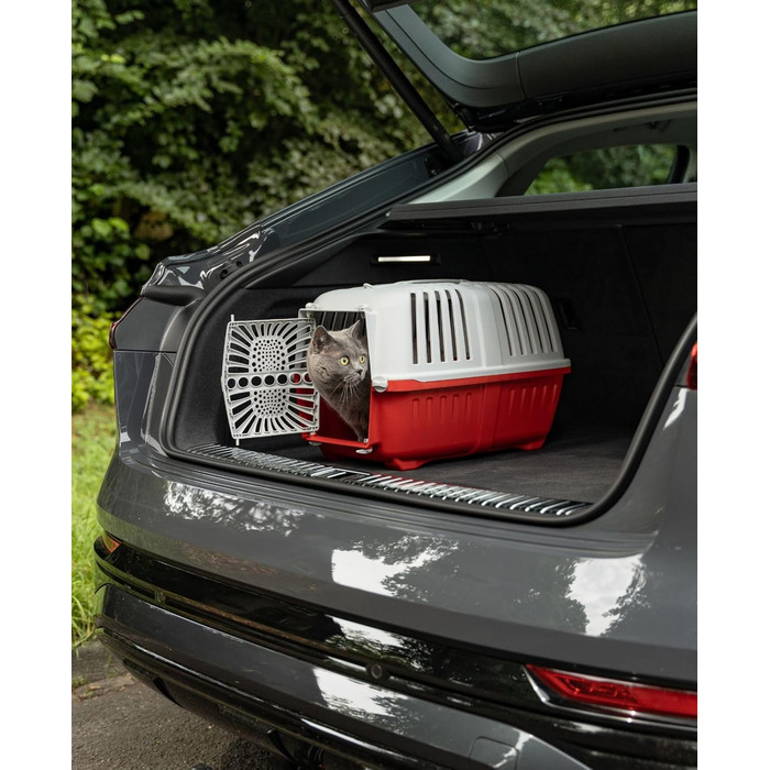 Транспортна переноска для собак Lionto, 55x36x36 см, з ручкою, для собак та котів до 15 кг, синій колір