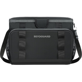 30L Cooler Bag Large Foldable - Cooler Bag for Food & Drinks, Picnic Bag, Insulated Thermal Bag, Car Cooler Bag for Beach/Picnic/Camping/BBQ (Black Handbag)