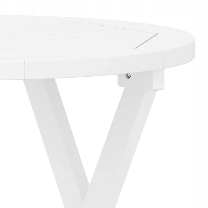 Складаний садовий стіл Vida XL, білий, акацієве дерево, Ø 46 см