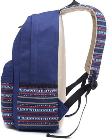 Жіночий/Дівчачий Рюкзак у Стилі Vintage з Смугами. Чорний рюкзак для підлітка, дівчини, студентки. З канвасу.