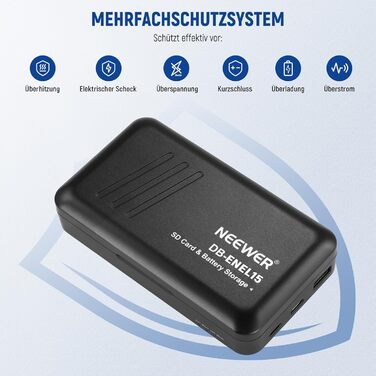 Акумулятор NEEWER 2280mAh (2 шт.) з USB-зарядним пристроєм, сумісний з Sony ZV-E10II, A9III, A7CII, ZV-E1, A7III, A7IV, FX3, FX30, A6700, A1, A7C, A7CR, A7RIV, A7RV, A7SIII, A9II (EN-EL15c)