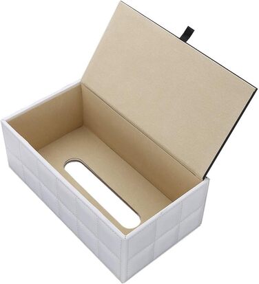 KINGFOM Коробка для серветок прямокутна для дому/офісу/автомобіля (Біла)