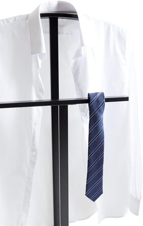IDIMEX Metal Butler Scott, lacquered - elegant valet with trouser press, beautiful lady's valet with clothes hanger (Black)