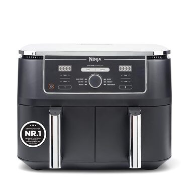 Аерофритюрниця Ninja Foodi MAX Dual Zone AF400EU з двома кошиками, 9.5 л, 2470 Вт, 6 функцій, мідно-чорна