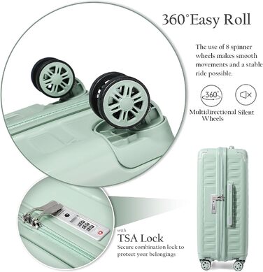 Набір валіз Sea Choice: 4 валізи з жорсткою оболонкою (55/65/75 см) + косметичка, білий