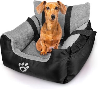 Автокрісло для собак та котів Fareyy, підняття для тварин, переноска з кишенькою та страхувальним ремінцем, водонепроникне, тепле, плюшеве, чорне