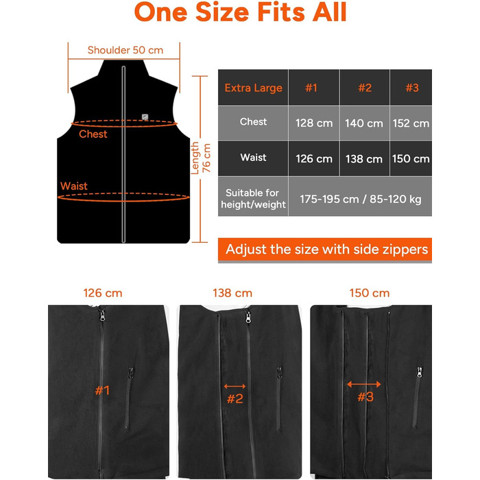 Електрична гріюча жилетка Dr. Prepare для чоловіків та жінок, унісекс, з акумулятором, XL, флісова (без Powerbank)