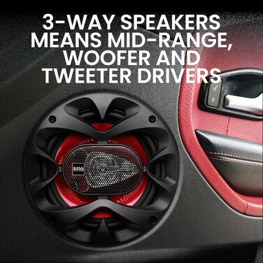 Автомобільна акустика Boss Audio Chaos Series, 3-смугові, 16,5 см (6,5 дюйма), одна колонка