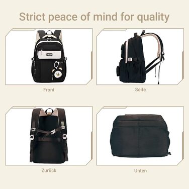 Шкільний рюкзак для підлітків (дівчаток та хлопців) - водонепроникний, великий, для школи та подорожей (чорний)