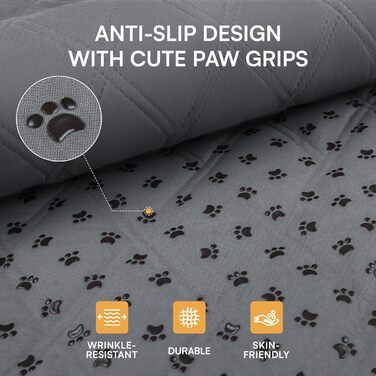 Водонепроникний килимок для собак Luciphia з антиковзким покриттям, 76 x 178 см (Сірий, 208 x 208 см)