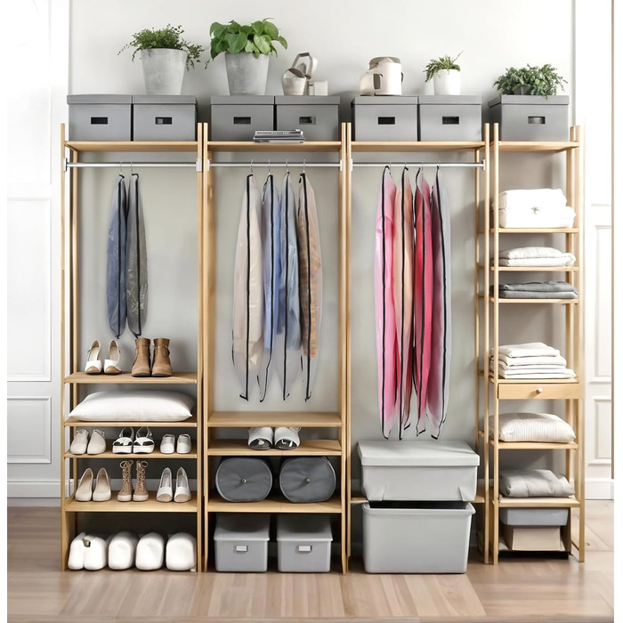 12 мішків для одягу Dntorx 60x100 см та 60x120 см, PEVA, прозорі, на блискавці