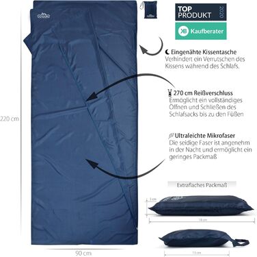 Outdoro Sleeping Bag, Ultra-Light Travel Sleeping Bag, only 230g made of Microfiber, thin & small, Liner, Travel Sheet