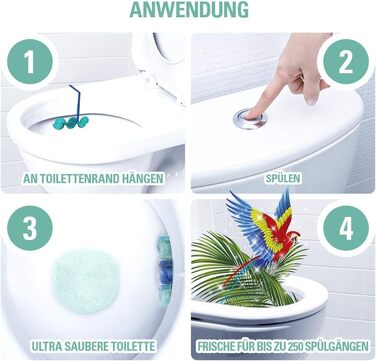 Рідина для унітазу Cillit Bang WC Steine, очищувач від бруду та вапняного нальоту з ароматом Tropical Lagune, бірюзовий, 12 шт (6 x 2 шт)