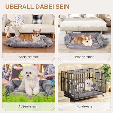 Лежанка для собак Dogat, 76x63 см, сіра, з фетру, з блискавкою, для собак малого, середнього та великого розміру